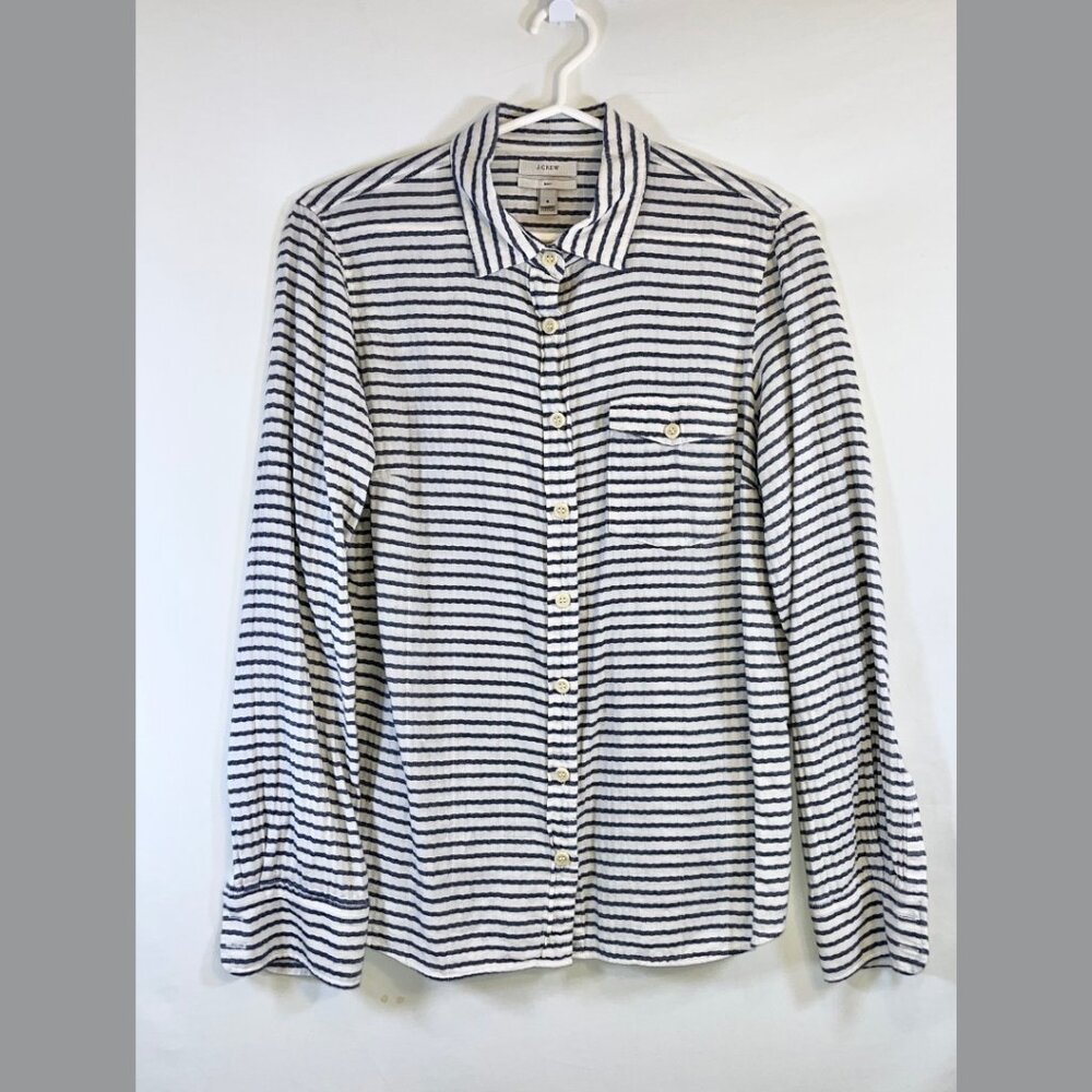 J.Crew Women's Striped Button Down Blouse - Size 8